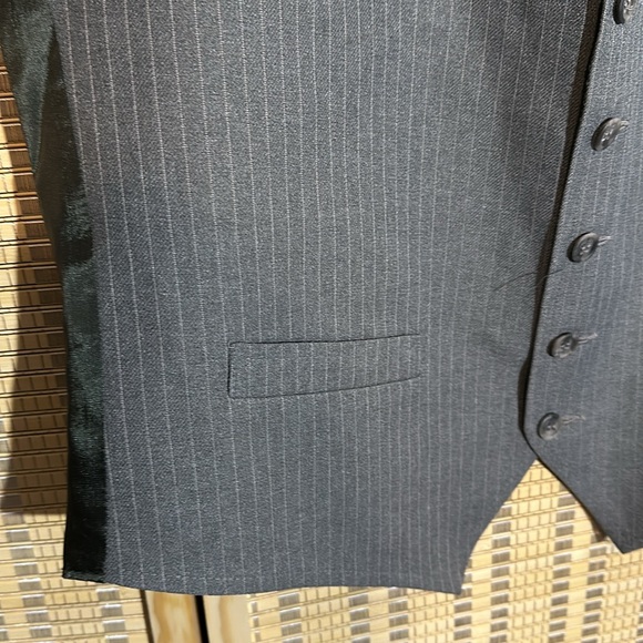 Vintage Men's Two Tone Gray Pinstripe Career Suit Vest No Tags - Picture 6 of 15